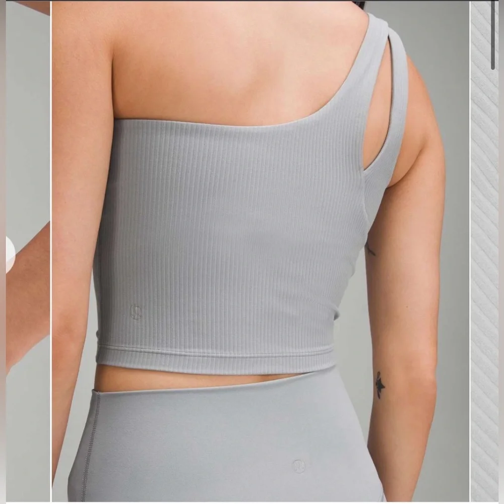Lululemon Ribbed Nulu Asymmetrical Yoga Tank Top Rhino Grey 2 NWT